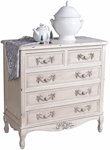 Shabby Chic Kommode Marie Antoinette | Rokoko Stil | 3 Schubladen | Handbemalt