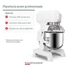 Ristoattrezzature Planetaria Impastatrice Professionale Monofase - Capacità 10 lt (Capacità Farina 2 kg, Capacità Impasto 4 kg) - Giri Motore 110, 178, 390 Rpm, Potenza 0.45 kW