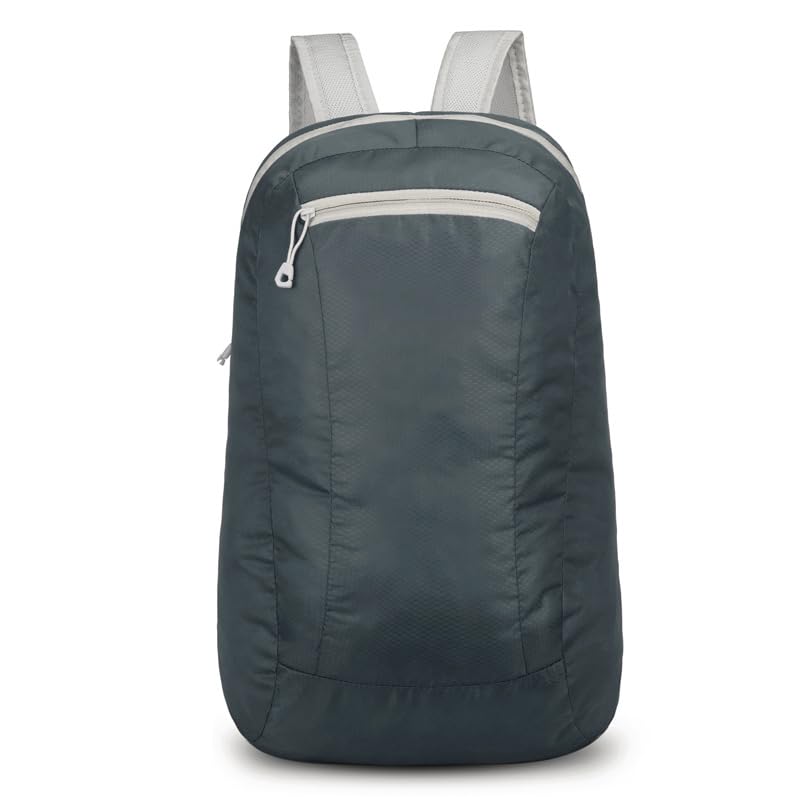 Mochila plegable ligera para senderismo y ciclismo gris miniatura 1