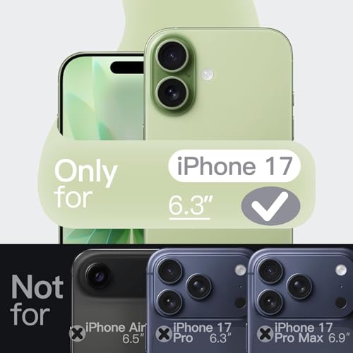 Image of DIZORO Compatible iPhone 17 Case,(Compatible with MagSafe) Non Yellow Military-Grade Drop Protection & Hard PC Back Cover Slim Transparent Anti-Scratch Shockproof Phone Case (Green)