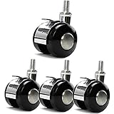 Hyfeng Mobilier Haut de Gamme Fauteuil de Bureau Roulette Universelle,Frein Roues, Longueur de Tige de 15 mm, modèle à vis (M6 / M8) Lot de 4