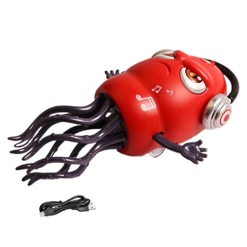 Pulpo bailando juguete para bebé, calamar, luz recargable, juguete de danza, pulpo para el vientre, juego de gatear, cuna de cumpleaños o Navidad