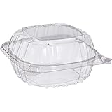 Dart Solo Small Clear Plastic Hinged Food Container 6x6 for Sandwich Salad Party Favor Cake Piece (P