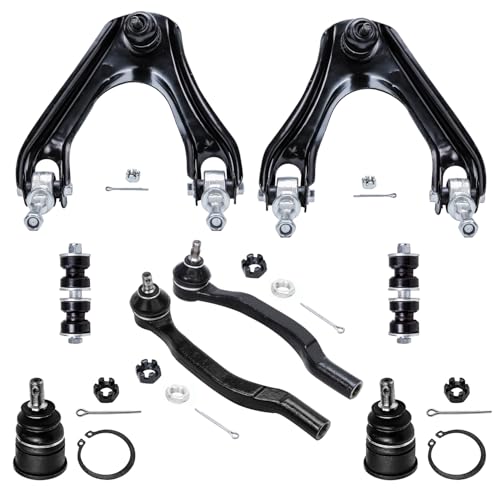 Image of Detroit Axle - 8pc Front End Suspension Kit for Honda Accord Odyssey CL Isuzu Oasis 2 Upper Control Arms w /Ball Joints 2 Lower Ball Joints 2 Sway Bar Links 2 Outer Tie Rod End Links Replacement