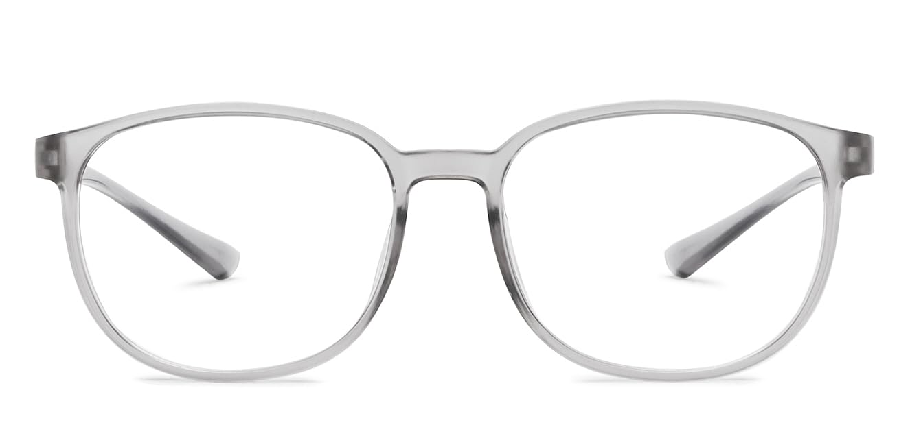 LENSKART BLU | Bluecut Computer Eyeglasses | Grey Transparent Full Rim Round | For Men & Women | Large | LB E14284 (B0D5BMHWMY) Amazon Price History, Amazon Price Tracker