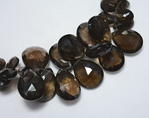 Quartz Fumé Perles Poire briolettes facettées pour création bijoux DIY minéraux
