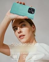 OCASE für iPhone 16 Pro Hülle Premium PU Leder, Denim Grüne – Ansicht 7
