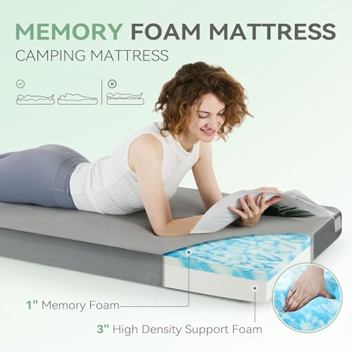 Image of Sinweek Extra Thick 4in Memory Foam Camping Mattress Pad