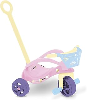 Triciclo Infantil Abelinha com Empurrador, Proteção e Cestinha Xalingo