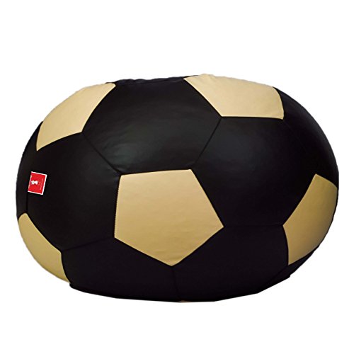 Image of Biggie Bean Bag Football XXL Bean Bag Without Fillers Cover (Black and Cream)