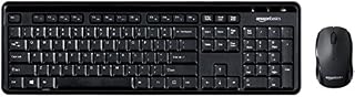 Amazon Basics 2.4GHz Wireless Computer Keyboard and Mouse Combo, Quiet and Compact US Layout (QWERTY), Black