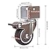 dcIustfHE 1.5In/38Mmer Wheels, U-Shapednitureer,Rubber Swivelor with Brakes, Replacement Wheels, 75Kg Load Capacity, Hardware Parts, Set of 4/2 Swivel 2 Brakes/25Mm