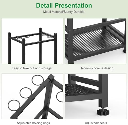 Image of 98577 Garden Tool /BROOM /MOP Organizer, Yard Organizer for Garage Organization and Storage,Garden Rack with 9 Loops for Garage, Shed, Outdoor,Easy Take Out and Storage.