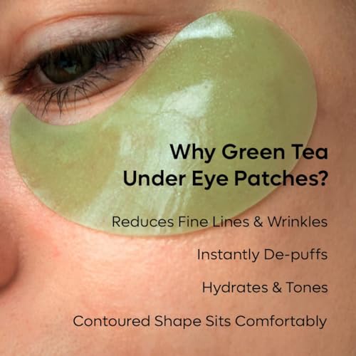 mCaffeine Green Tea Hydrogel Under Eye Patches for Fine Lines Reduction | Cooling Under Eye Patch Mask with 1% Caffeine for Instant Hydration &... - Image 2