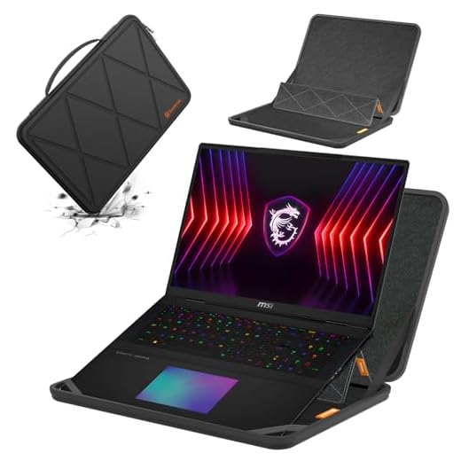 Smatree MS133 Laptop Hartschalenhülle aus Eva mit LaptopständerFür 18 Zoll MSI Vector A18 HX,Raider A18 HX,Raider 18 HX A14V,Titan 18 HX A14V,Stealth 18 AI Studio A1V,CreatorPro X18 HX-A14V Case