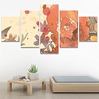 SIGNWIN 5 Panel Canvas Wall Art Modern Art Bouquet Colorful Decorative Elements Floral Multicolor Photography - 60