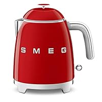 Smeg KLF05RDUK 0.8L Mini Kettle, Retro 50's Style, Anti-Slip Base, Auto Shut Off, 1400W, Red