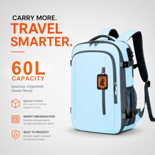 Image of KARRIER Vacuum Compression Backpack with Built-in System for Clothes & Gear Laptop Bags Backpacks for Men and Women 3-in-1 Space-Maximizing Organizer