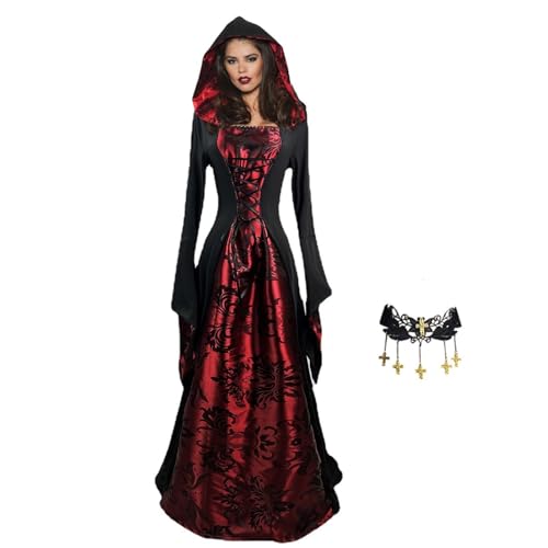 Disfraces de Cosplay para Mujer Vampiro Vestido de vampiro renacentista Vestido de vampiro con manga de...