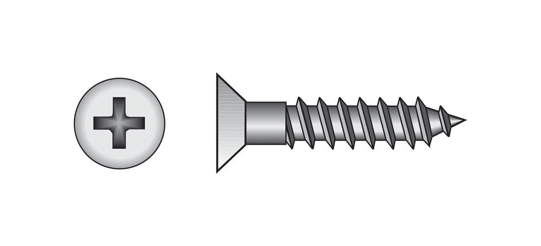 Hillman No. 8 x 1-3/4 in. L Phillips Flat Head Zinc-Plated Steel Wood Screws 100 pk