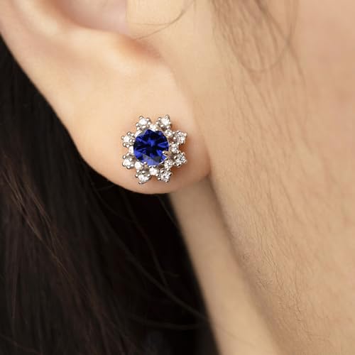 Red Garnet Sterling Silver Stud Earrings For Women Flower Hypoallergenic Handmade Dainty Classy Nickle Free Light Weight Comfortable Jaunuary Birthstone Earrings Jewelry Gift For Her Keenove4