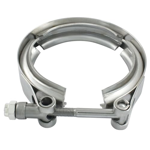 Zorveiio 2.5 Inch Stainless Steel 304 V-Band Clamp Quick Release Clamp Universal Flange Kit Racing Exhaust Down Pipes for Ford Pickup Trucks