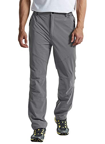 Donhobo Herren-Wanderhose, wasserdicht, leicht, schnelltrocknend, atmungsaktiv, mit Reißverschlusstaschen XXL grau