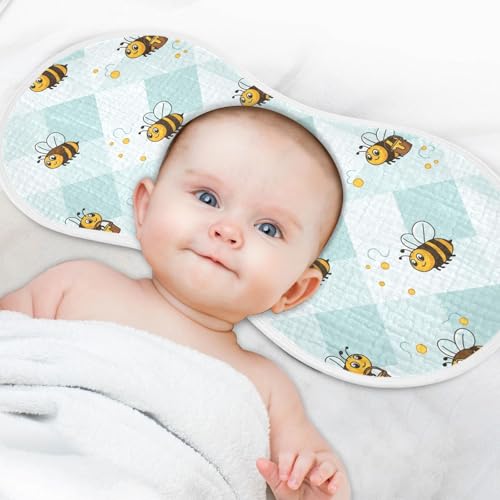 2 Pack Muslin Burp Cloths Bee Light Blue Checkered Cotton Baby Burp Cloths Ultra Absorbent and Soft Burping Cloth for Newborn Must Haves, Large 22" x 11"4
