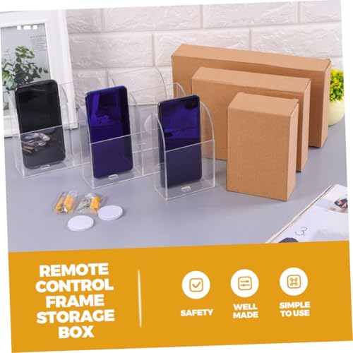 Support mural télécommande acrylique SHINEOFI, lot de 6 rangements sans perçage - 3
