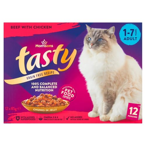 Morrisons Premium Adult Cat Pouch Beef With Chicken In Jelly, 85 g