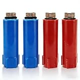 4 Stück Baustopfen Set 1/2" mit Messinggewinde Baustopfen Wasserleitung Blindstopfen Wasserleitung Verschlussstopfen Red & Blue