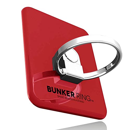 BUNKER RING 3 (全5色) バンカーリング iPhone/iPad/iPod/Galaxy/Xperia/スマートフォン・タブレットPCを指1本で保持・落下防止・スタンド(レッド)