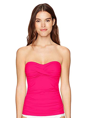 Image of Anne Cole Women's Twist Front Shirred Bandeau Tankini Swim Top