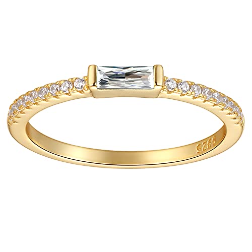 Minimal Dainty Baguette Wedding Band
