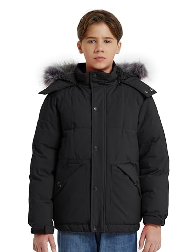 wantdo Boys' Winter Coat Waterproof Puffer Coat Warm Fleece Jacket4