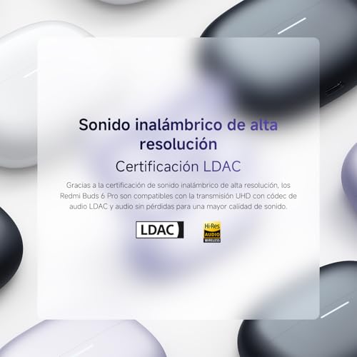Miniatura 4 de XIAOMI Redmi Buds 6 Pro - Auriculares inalámbricos, cancelación de Ruido, Ligeros, hasta 36 Horas de autonomía, Bluetooth 5.3, Morado (Versión ES)