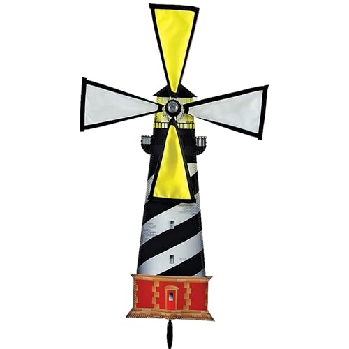 Preisvergleich Produktbild Premier Kites Elliot 1016161 WINDSPIEL Spinner Leuchtturm - Hatteras Lighthouse - UV-beständig - Orange and Black - Stoff - Blattförmig - Windspinner - Garten-Deko