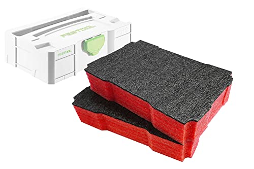 Shadow Foam MINI Systainer Inserts – For Festool Mini T-LOC 1 & 3 Systainers [Red 50mm Twin Pack] Easy Peel Foam Inserts for Festool, Panasonic & TANOS | Power Tool Storage & Toolbox Organisation