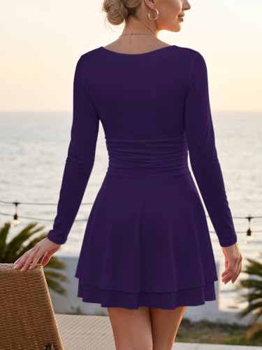 Image of Women's A Line Corset Long Sleeve Mini Dress