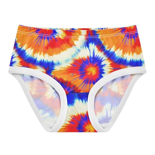 Joisal Girls Underwear Toddlers 2t Cotton Little Girl Panties Designer Briefs Underpants Orange Blue Tie Dye Swirls