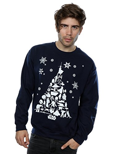 Preisvergleich Produktbild Star Wars Herren Christmas Tree Sweatshirt Large Marine