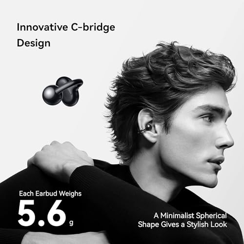 HUAWEI FreeClip Wireless Earbuds，Open Ear Bluetooth Earphones，Long Lasting Battery ，Subversive Open-ear，AI Crystal Clear Sound, Compatible with Android/iOS/Window,IP54 Dust and Water Resistance, Black