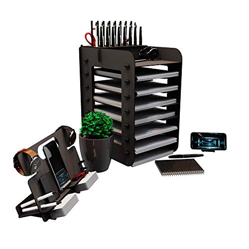 Kuk Design Robinia A4 Evrak Rafı Ofis Masaüstü Organizer Set (Siyah)