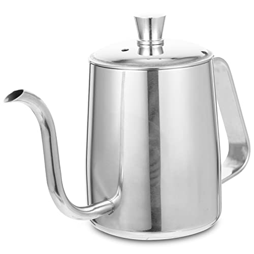 Garneck Coffee Maker Spout Coffee Pots Whistle Kettle Stovetop Coffee Kettle Thickened Coffee Kettle Espresso Coffee Maker Machine Coffee Silver Stainless Steel