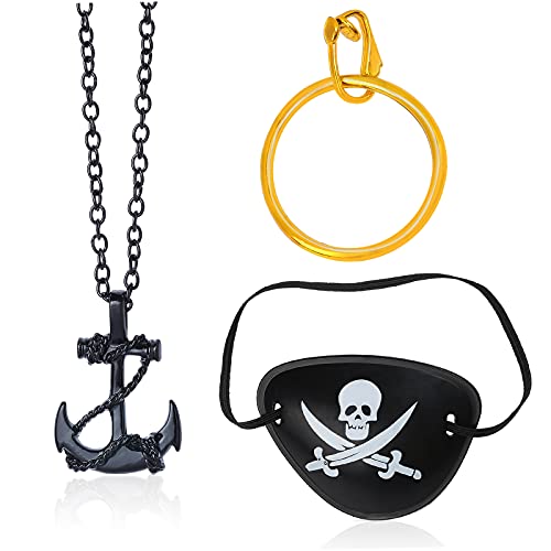 image for Yewong Captain Pirate Costume Accessory Set Head Tie Scarf Wrap Bandan