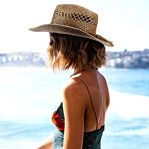 Mix Brown Western Hats For Women Cowboy Outback Raffia Sun Hat Cowgirl Summer Beach Hats Shapeable Wide Brim #TOP5