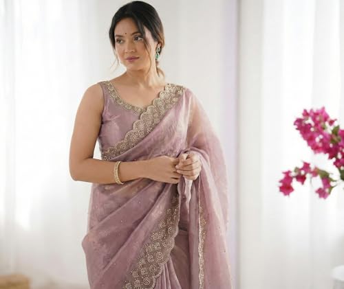ZILVIRA purple soft silk saree in soft silk – image 4