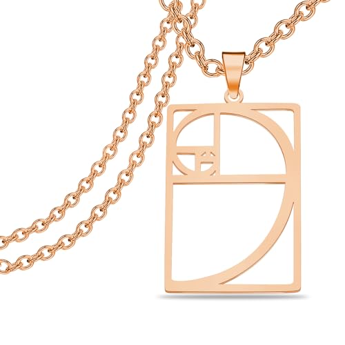 PLITI Golden Ratio Necklaces Geometic Gift Mathematics Gift Fibonacci Sequence Ratio Symbol Pendant For Math Lover