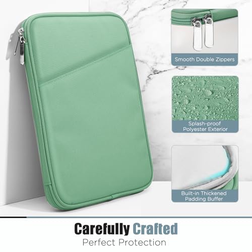 Image of TiMOVO 9-11 inch Tablet Sleeve Bag with Pocket, Bodhi Green | Fits iPad 11 inch A16 2025, iPad 10.9 inch /10.2 inch, Air 11 inch 5th /4th Gen, Galaxy Tab A9+ /A11 Plus 11 inch