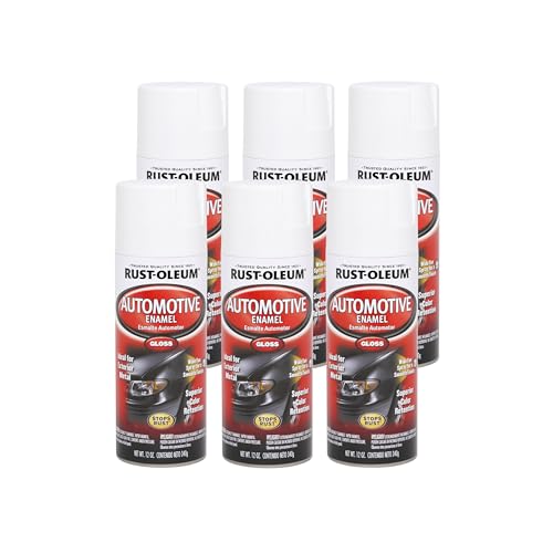 Rust-Oleum 252468 Automotive Enamel Spray Paint, 12 oz, Gloss White, (6 Pack)